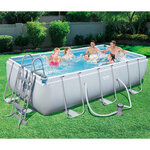 Bestway jeu de piscine rectangulaire power steel 404x201x100 cm 56441