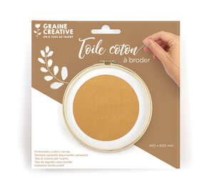 Toile coton Idéal broderie Camel 45 x 60 cm