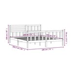 vidaXL Cadre de lit Noir Bois massif 180x200 cm Super King
