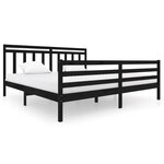 vidaXL Cadre de lit Noir Bois massif 200x200 cm