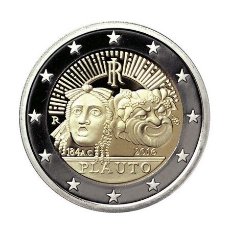 Pièce de monnaie 2 euro commémorative Italie 2016 – Plaute