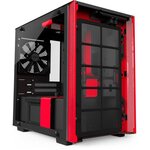 NZXT Boîtier PC Smart H200i - Mini-ITX - Smart Device - Panneau en verre trempé - Noir et rouge