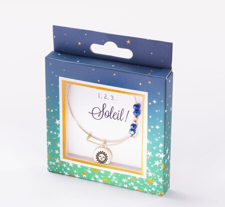Bracelet soleil avec perles bleues