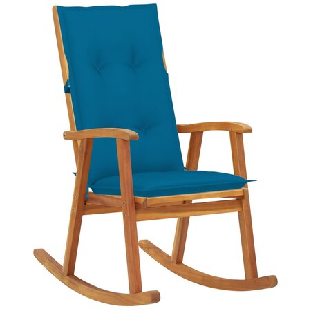 vidaXL Chaise à bascule avec coussins Bois d'acacia massif