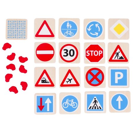 Mémo en bois Les panneaux de signalisation - Goki