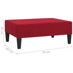 vidaXL Repose-pied Rouge bordeaux 78x56x32 cm Velours