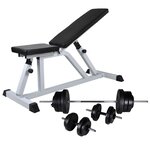 vidaXL Banc d'entraînement avec jeu d'haltères 60 5 kg