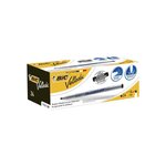 Bic velleda 1721 feutres pour tableau blanc effaçables a sec pointe conique fine - noir  boîte de 24