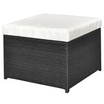 vidaXL Salon de jardin 4 Pièces avec coussins Résine tressée Noir