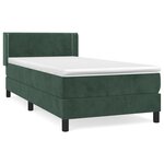 vidaXL Lit à sommier tapissier et matelas Vert foncé 80x200 cm Velours
