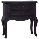 vidaXL Table d'appoint et tiroirs Noir 60x30x60cm Bois d'acajou massif