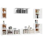 vidaXL Ensemble de meubles TV 7 Pièces Blanc brillant Bois d'ingénierie