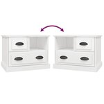 vidaXL Table de chevet blanc brillant 60x39x45 cm