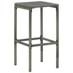 vidaXL Tabourets de bar avec coussins lot de 6 gris résine tressée