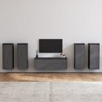 vidaXL Meubles TV 5 Pièces Gris Bois massif de pin