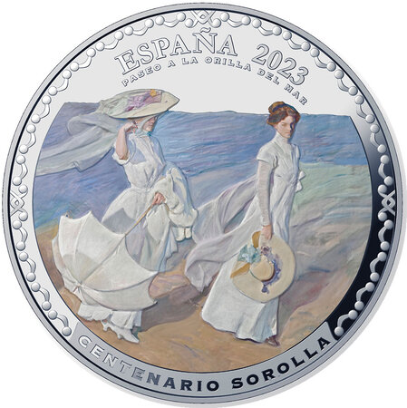 Monnaie en argent 50 euro g 168.75 millésime 2023 stroll along the seashore 100