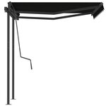 vidaXL Auvent rétractable automatique et poteaux 3 5x2 5 m Anthracite