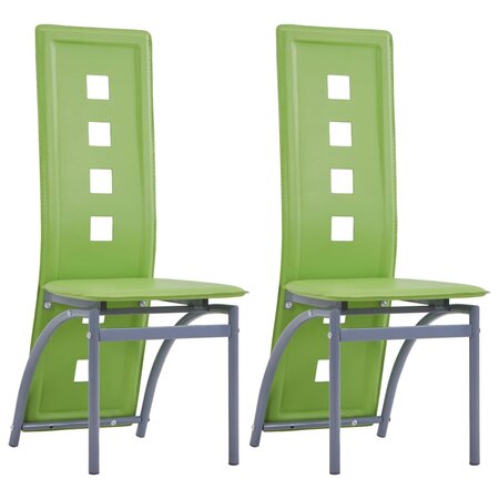 vidaXL Chaises à manger lot de 2 vert similicuir