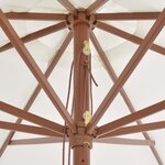 vidaXL Parasol avec mât en bois 350 cm Blanc sable