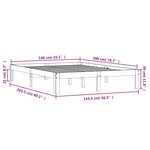 vidaXL Cadre de lit blanc 140x200 cm bois de pin massif