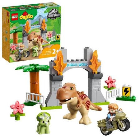 Lego 10939 duplo l'évasion du t. Rex et du tricératops jouet pour enfants 2 ans et plus  avec moto