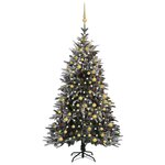 vidaXL Sapin de Noël artificiel LED et flocons de neige 240 cm PVC PE