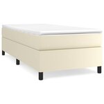 vidaXL Sommier à ressorts de lit Crème 90x190 cm Similicuir
