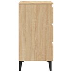 vidaXL Table de chevet avec pieds en métal Chêne sonoma 40x35x69 cm