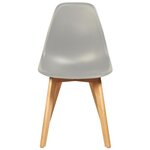 SACHA Lot de 4 chaises de salle a manger gris - Pieds en bois hévéa massif - Scandinave - L 48 x P 55 cm