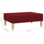 vidaXL Repose-pied Rouge bordeaux 78x56x32 cm Tissu