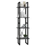 vidaXL Bibliothèque à 4 niveaux Gris 40x30x140 cm Aggloméré