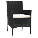 vidaXL Mobilier à dîner de jardin et coussins 5Pièces Noir Résine tressée