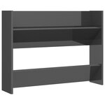 vidaXL Armoire à chaussures murale Gris brillant 80x18x60 cm Aggloméré