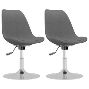 vidaXL Chaises pivotantes à manger lot de 2 Gris clair Tissu