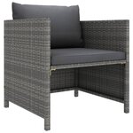 vidaXL Salon de jardin 7 Pièces avec coussins Résine tressée Gris