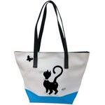 Grand sac blanc et bleu les chats de dubout