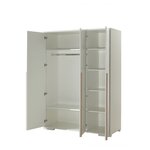 LONDON  Lit Blanc 90x200cm + Chevet 2 tiroirs Blanc + Armoire 3 Portes Blanc mat