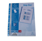 Sachet De 10 Pochettes Perforées Stop Doc Ouverture En Coin - Polypropylène Lisse 6/100e - A4 - X 10 - Exacompta