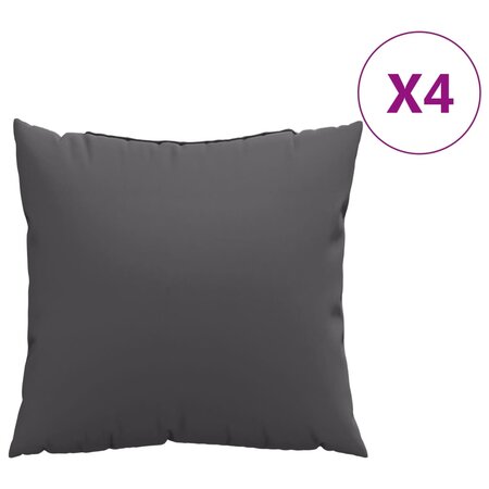 vidaXL Coussins décoratifs 4 Pièces anthracite 50x50 cm tissu