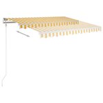 vidaXL Auvent rétractable automatique et poteaux 3x2 5m Jaune et blanc