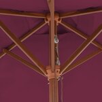 vidaXL Parasol avec mât en bois 150 x 200 cm Bordeaux