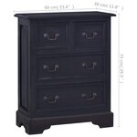 vidaXL Commode Café noir clair Bois d'acajou massif