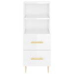 vidaXL Buffet haut Blanc brillant 34 5x34x180 cm Bois d'ingénierie