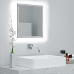 vidaXL Miroir à LED de salle de bain Gris béton 40x8 5x37 cm Acrylique
