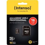 Carte mémoire INTENSO micro SD UHS I Professionnel 16 Go