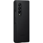 Protection pour smartphone samsung z fold3 - coque en cuir noir