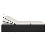 vidaXL Chaise longue convertible avec coussin Résine tressée Noir