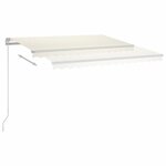vidaXL Auvent automatique avec capteur de vent et LED 3 5x2 5 m Crème