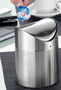 Poubelle de table 'Swing' Acier inoxydable brossé H 17 cm ESMEYER