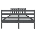 vidaXL Cadre de lit Gris Bois massif 120x190 cm Petit Double
